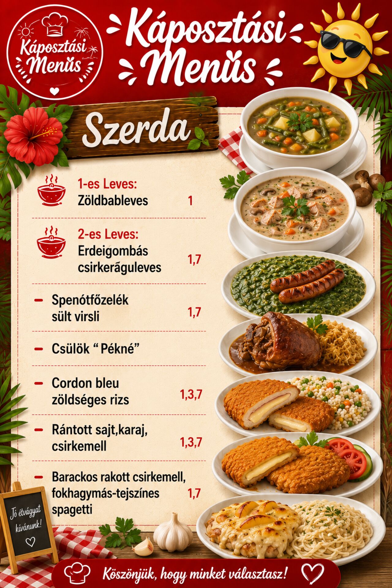 Menü - Szerda