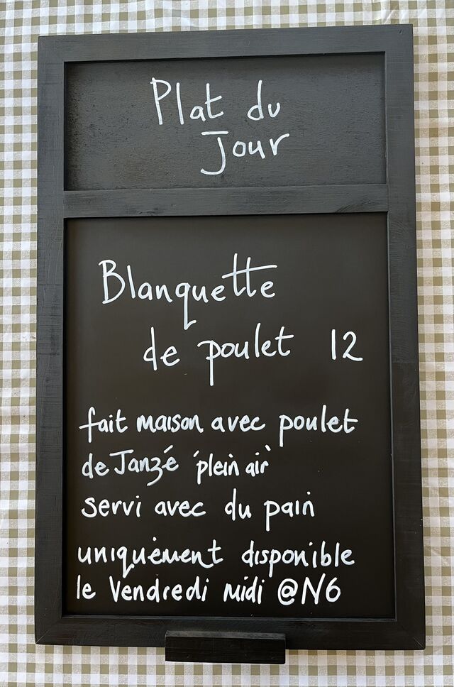 Plat du Jour (Vendredi midi seulement)