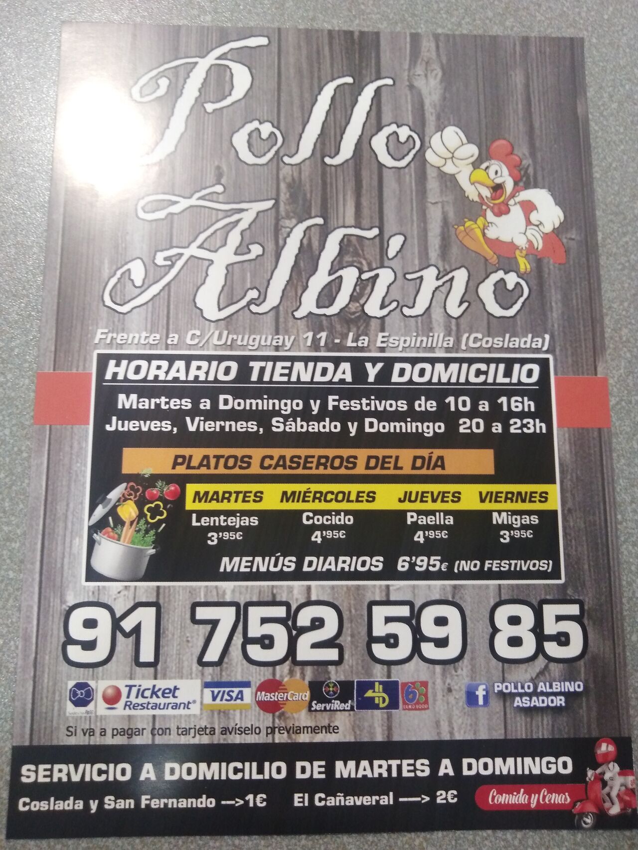 Nuestra nueva publicidad, horarios más ampliados con servicio en tienda y a domicilio ??917525985 