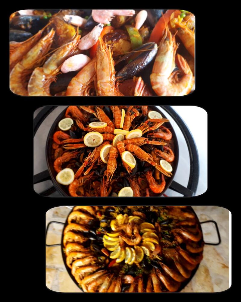 PAELLA plat traditionnel à base de riz et de fruits de mer, originaire de la région de Valence, en Espagne.