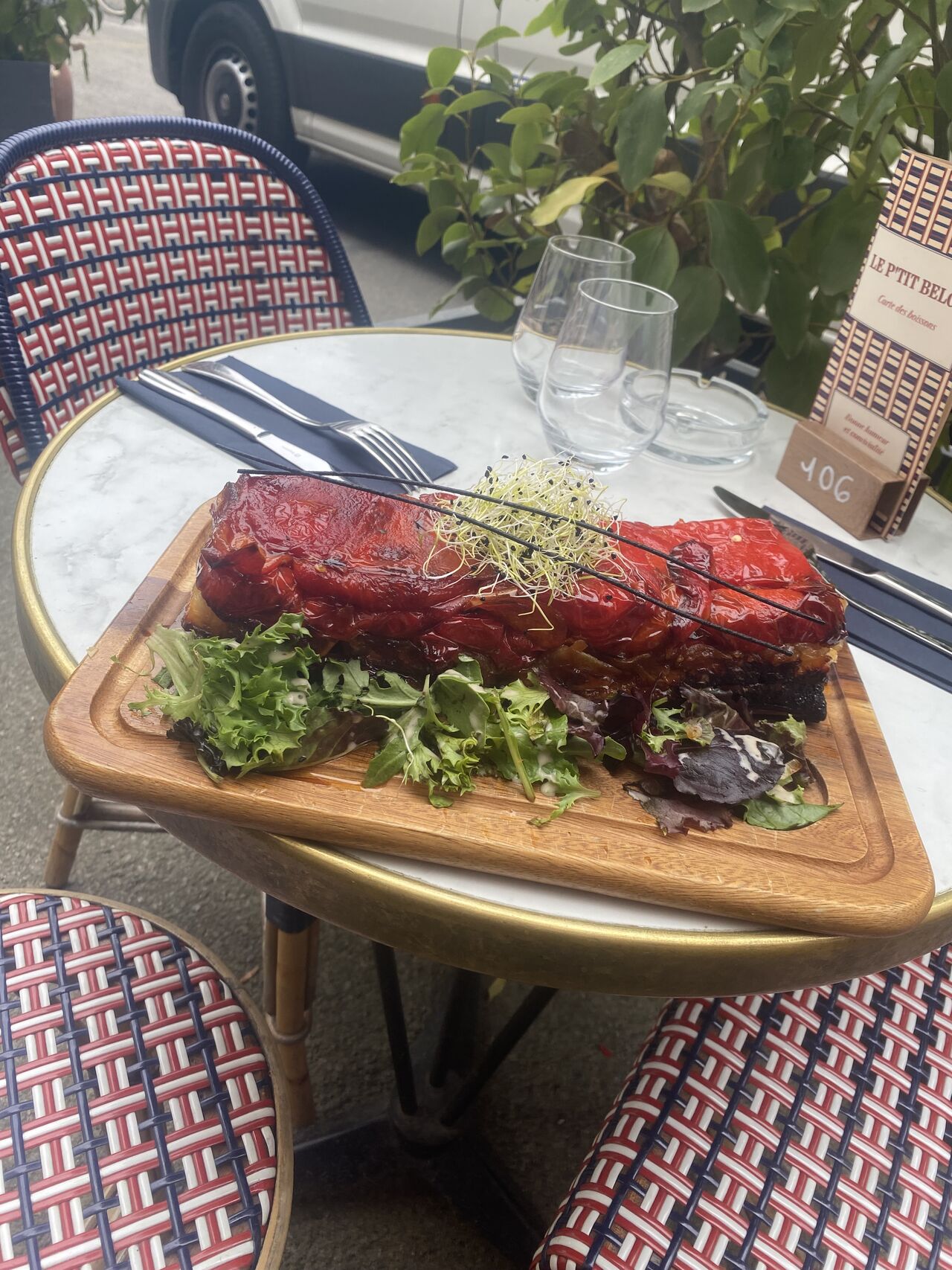 Tatin de poivrons confits au miel & fêta 