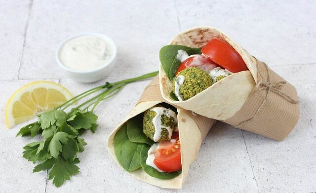 Formule WRAP FALAFEL à 8€ (+boissons 33cl+ dessert jusqu'à 2€)