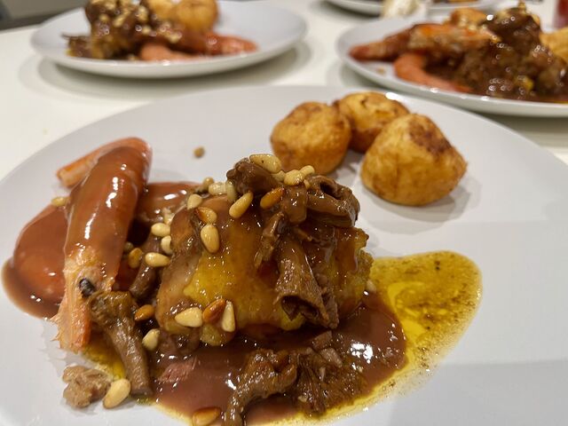 Poulet aux gambas sauce au Byrrh