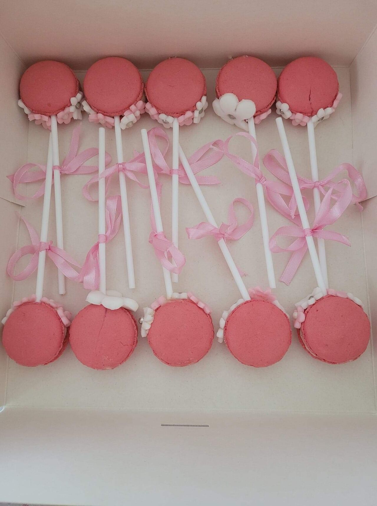 Sucette macaron ganache montée chocolat blanc vanille 