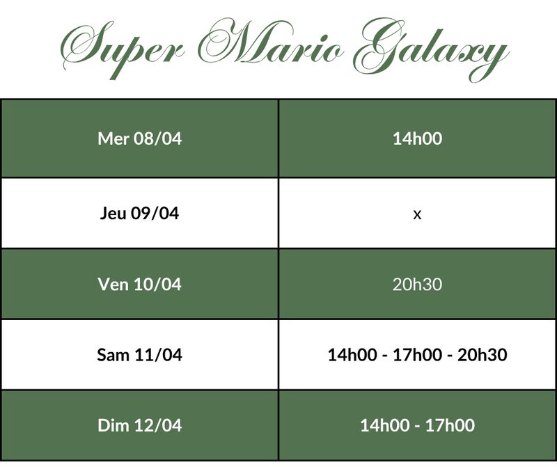 Super Mario Galaxy - Horaires
