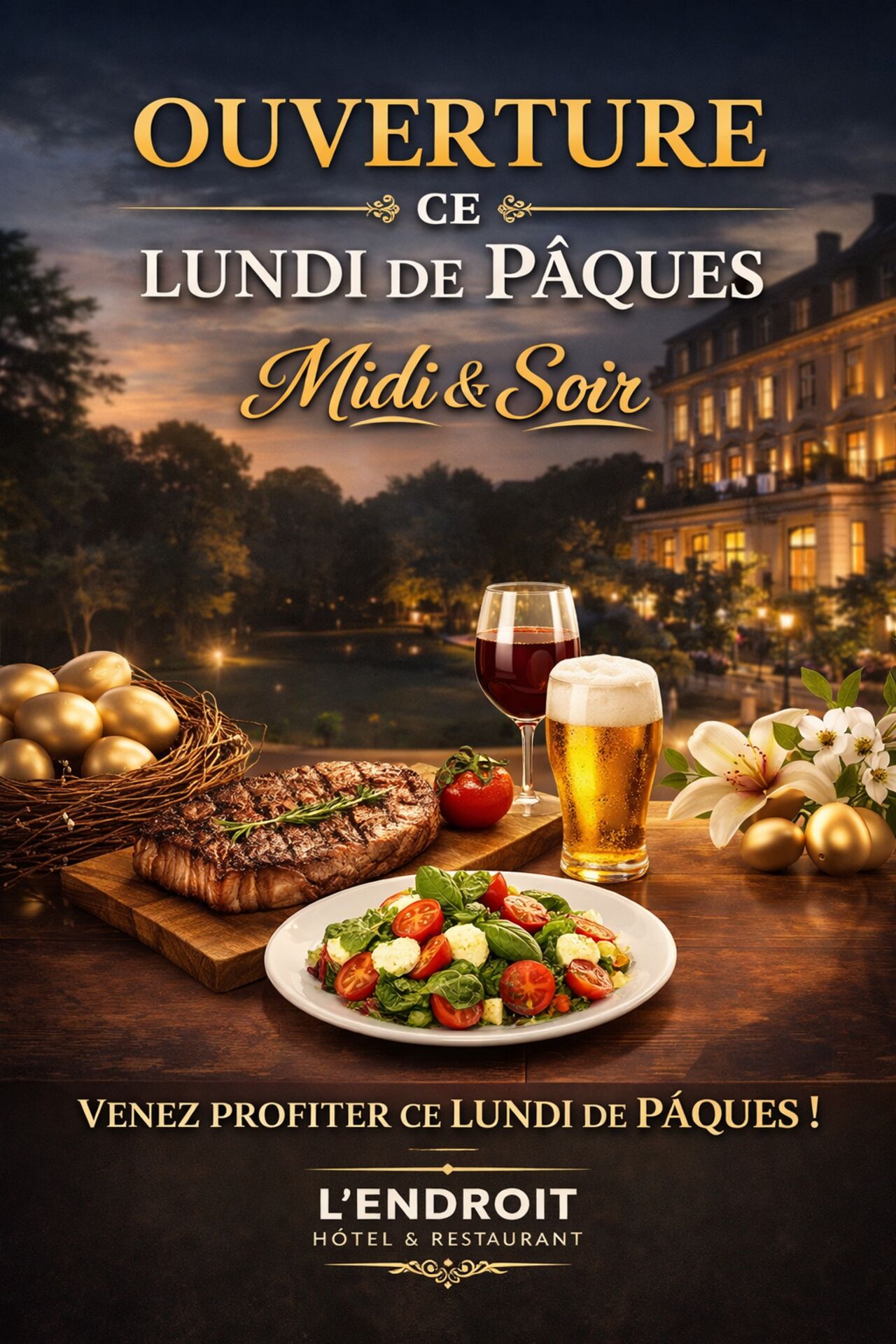 Ouverture Lundi de Pâques