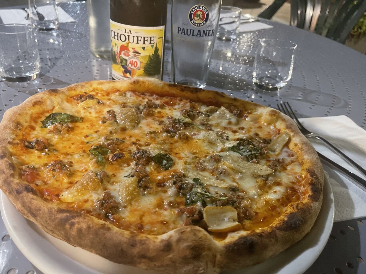 Porcini salsiccia grana e basilico