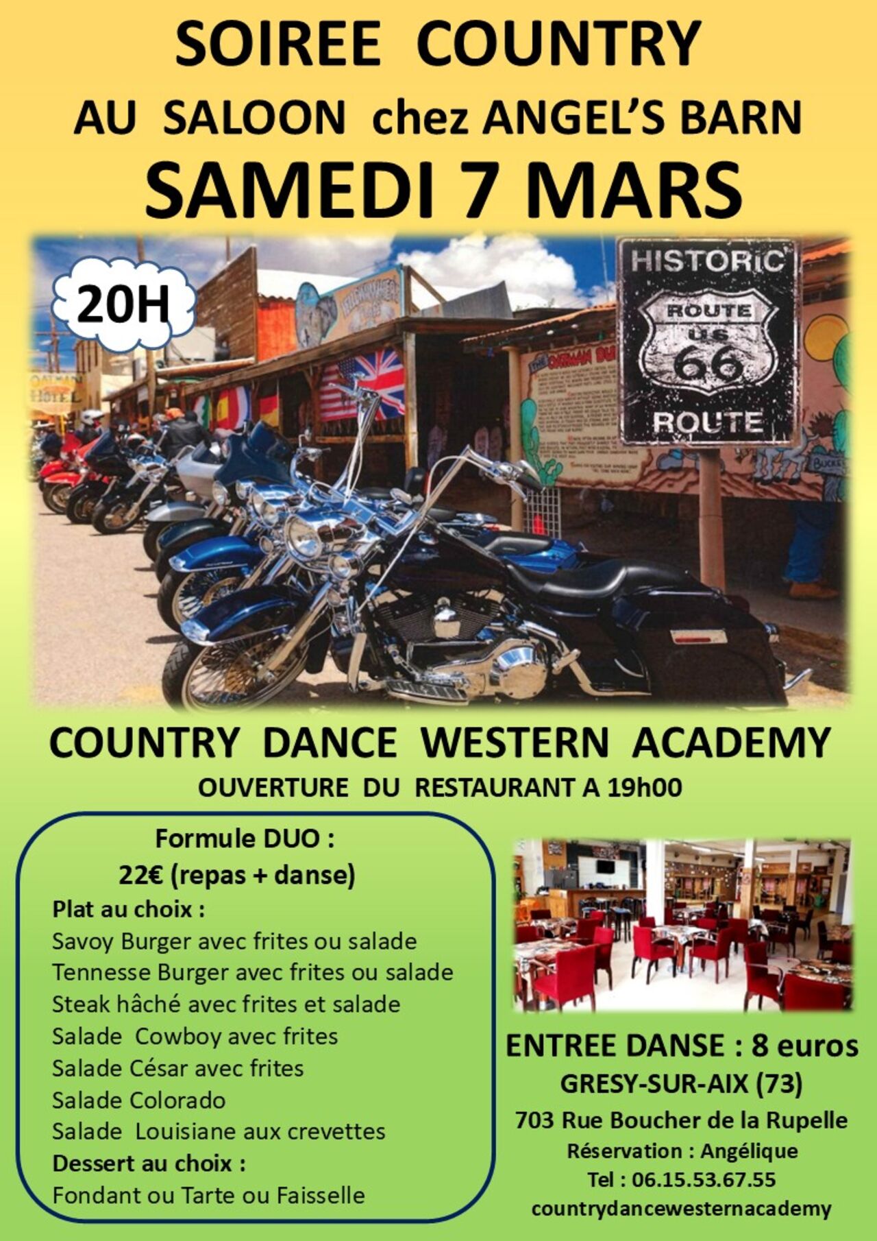 SAMEDI 7 MARS : SOIREE COUNTRY