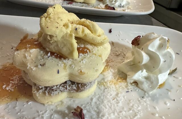 alfajores au dulce de leche et sa glace vanille 