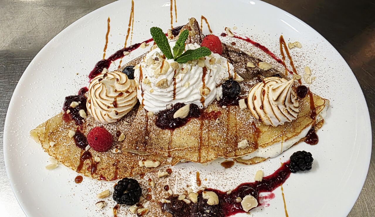 Francouzská palačinka s tvarohem a nutelou