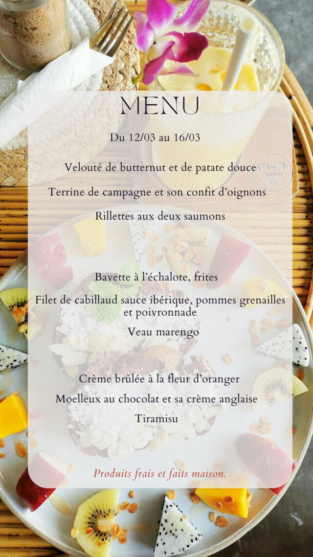 Menu du 12/03 au 16/03