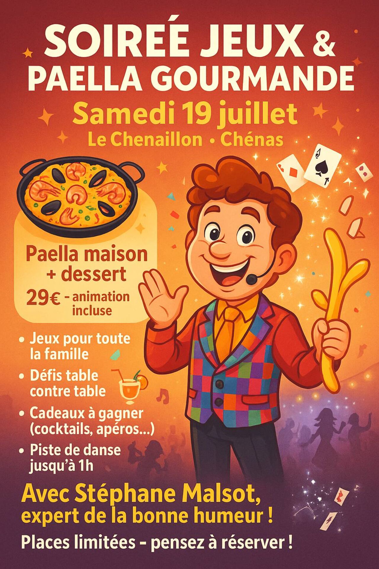 SAMEDI 19 JUILLET -soirée jeu et paella gourmande