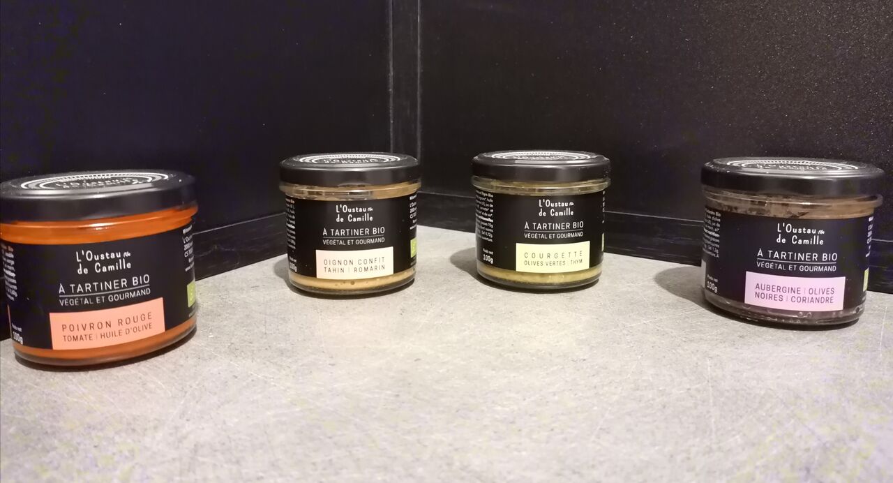 tartinables de légumes bio différents parfums=5.90€ le pot