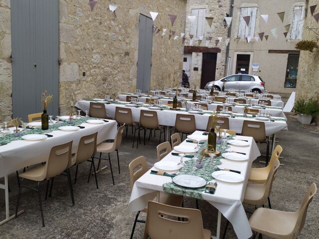 Baptême 70 personnes sur la terrasse. Dans le respect des normes sanitaires.