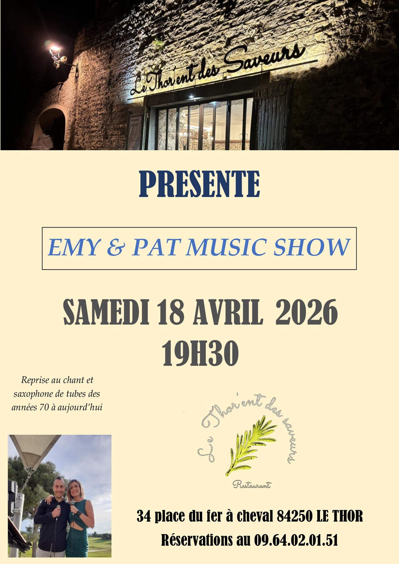 LE 18 AVRIL 19H30 SOIREE MUSICALE