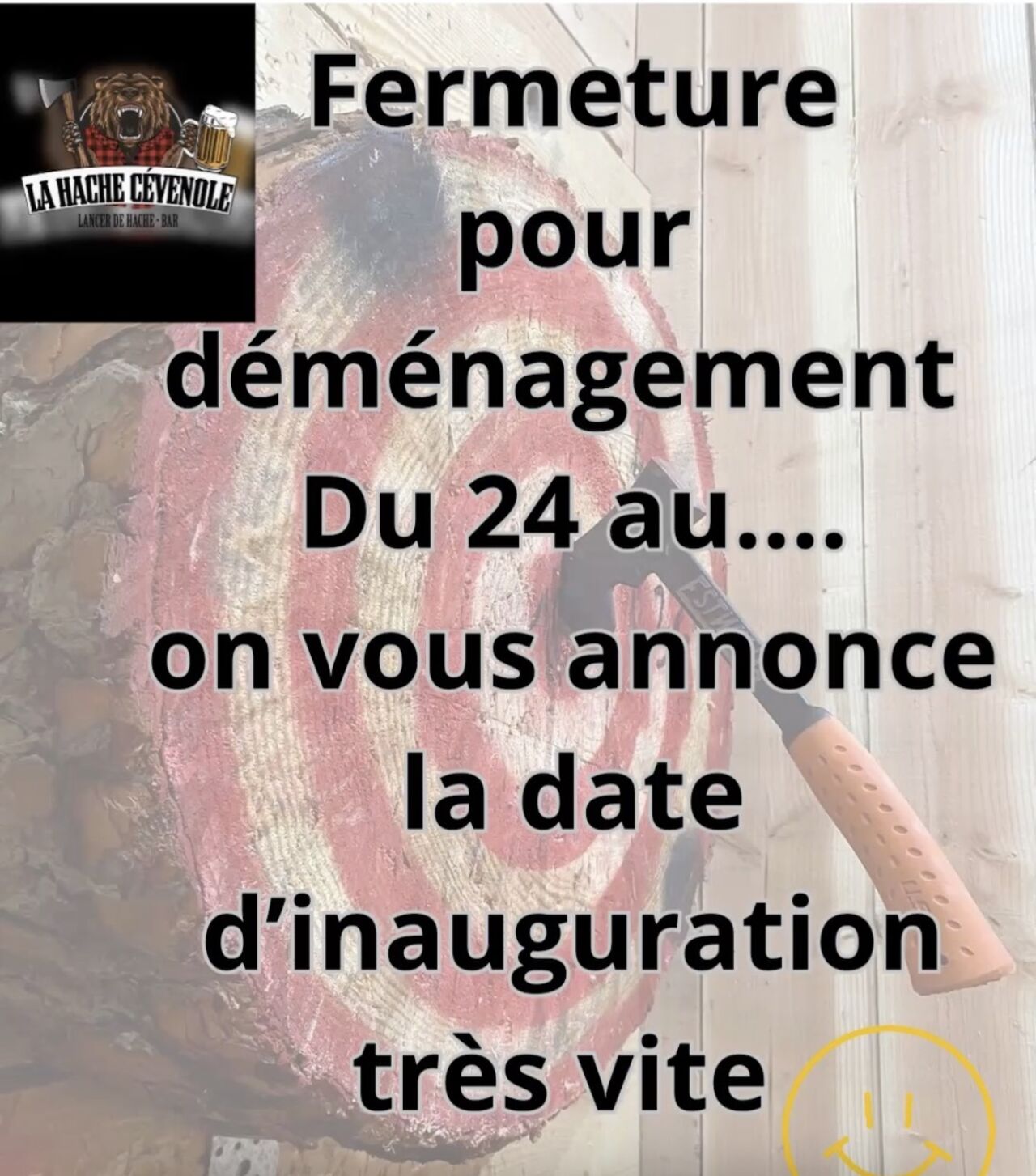 Fermeture pour déménagement