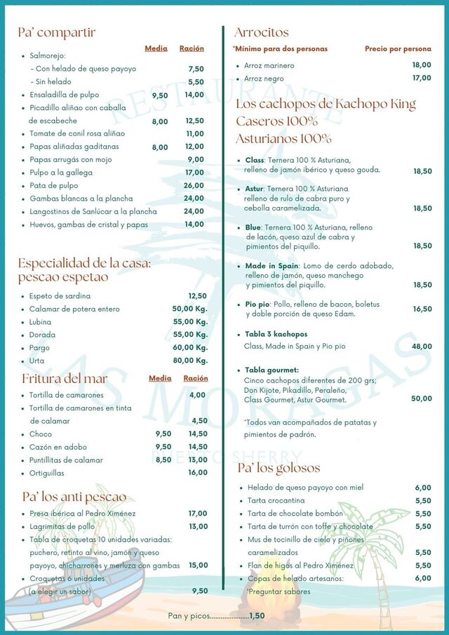 Carta restaurante 