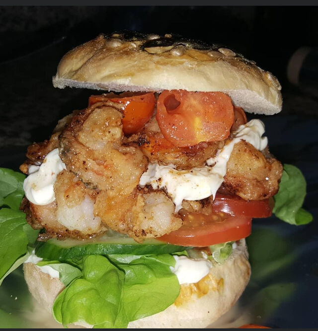 Unser Garnelen-Burger