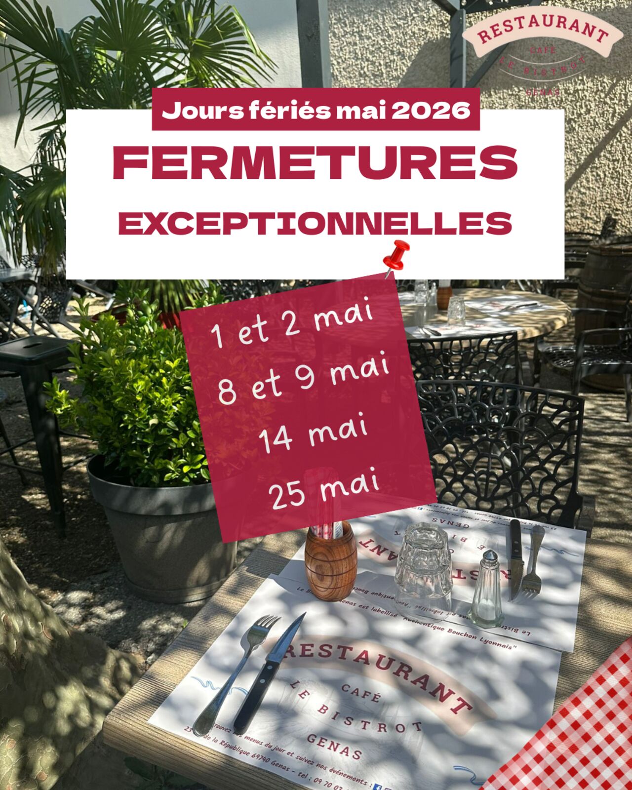 Fermetures exceptionnelles