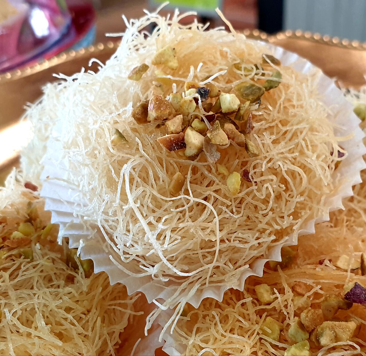 Les cheveux d'anges, amandes et sirop à la fleur d'oranger 