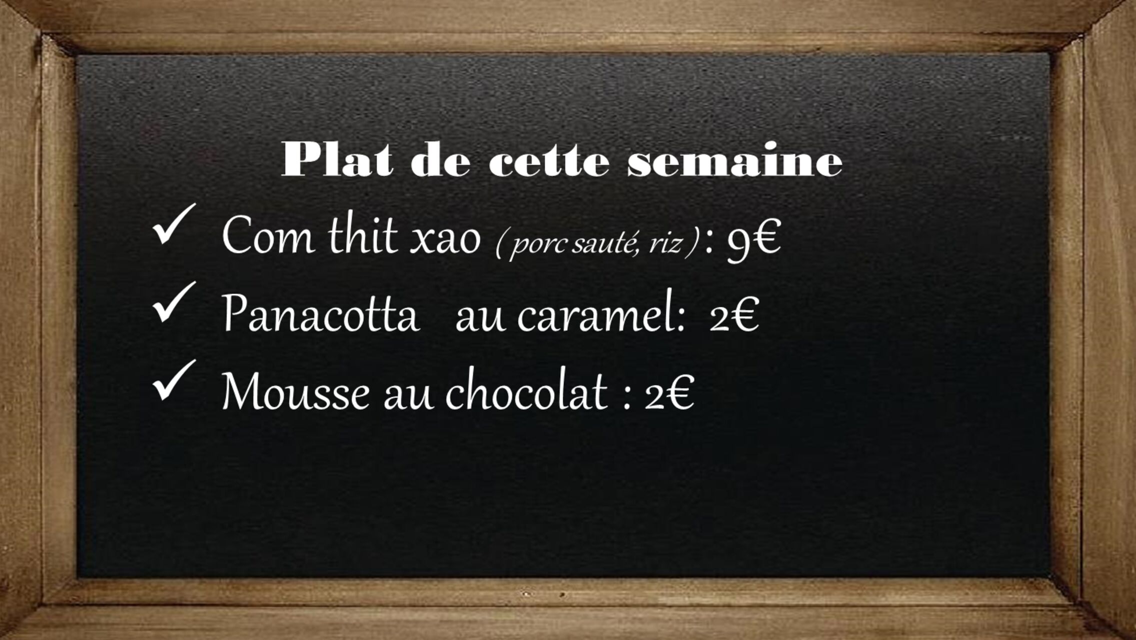 Plat de cette semaine