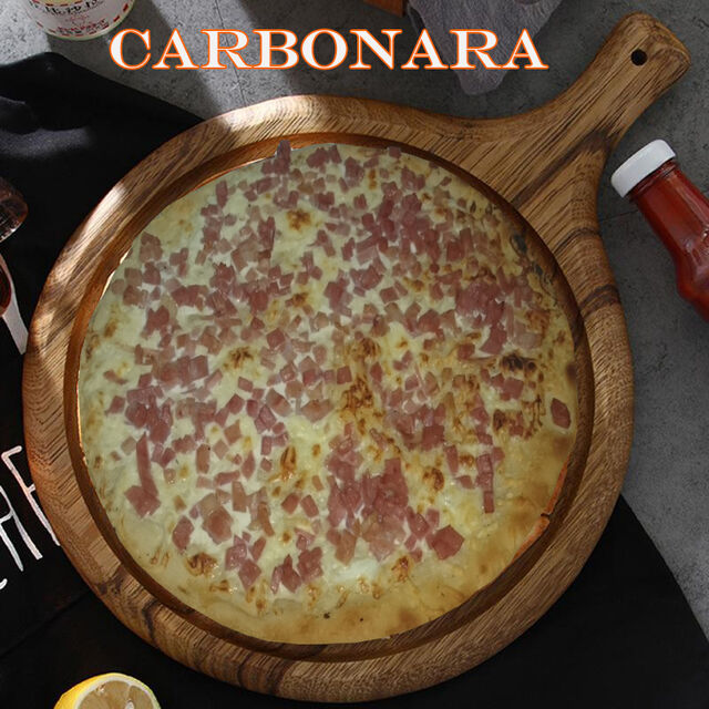 Salsa Carbonara, Queso, J.York y Bacón.