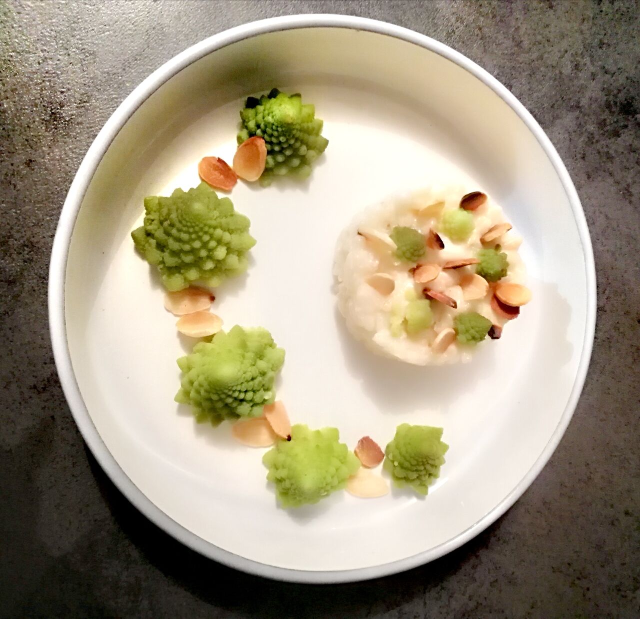 Risotto aux amandes-chou romanesco