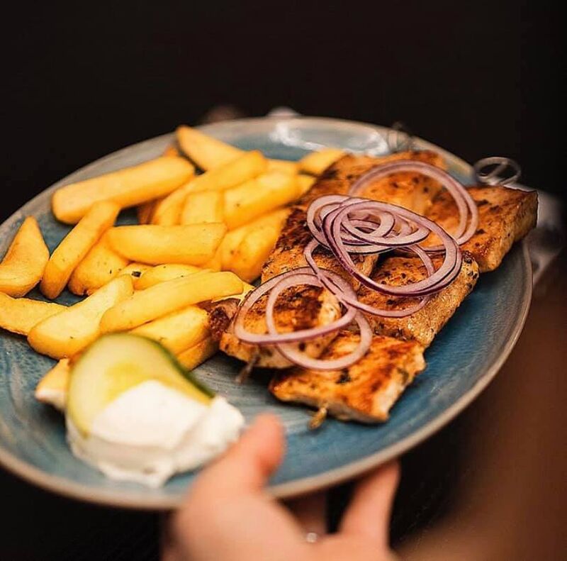 #souvlaki#fries#tzatziki