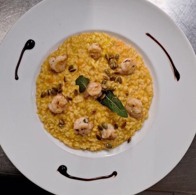 RISOTTO ALLA ZUCCA CON GAMBERI