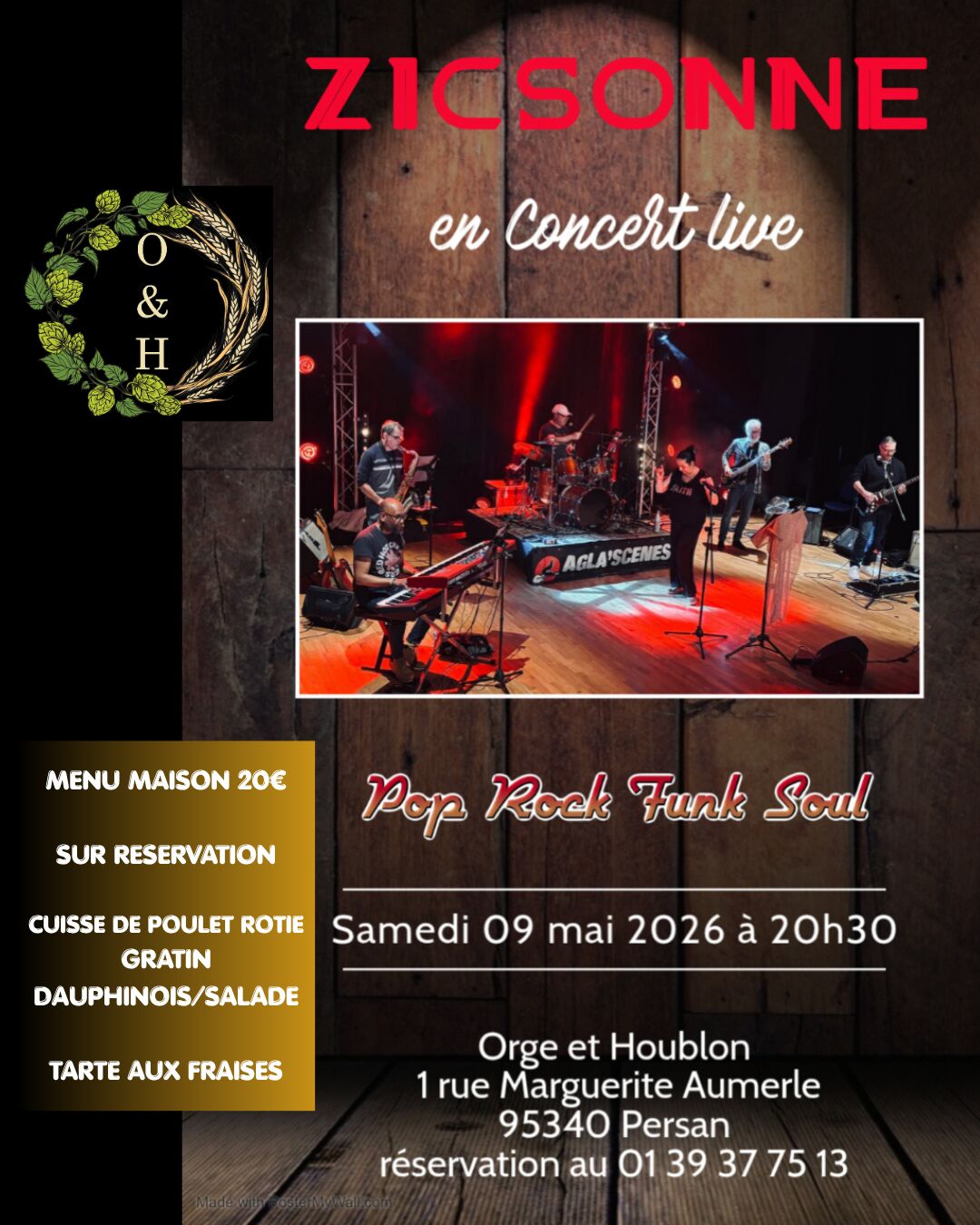 Repas concert des ZicSonne samedi 9 mai à 20h30 - attention : ultra dansant !