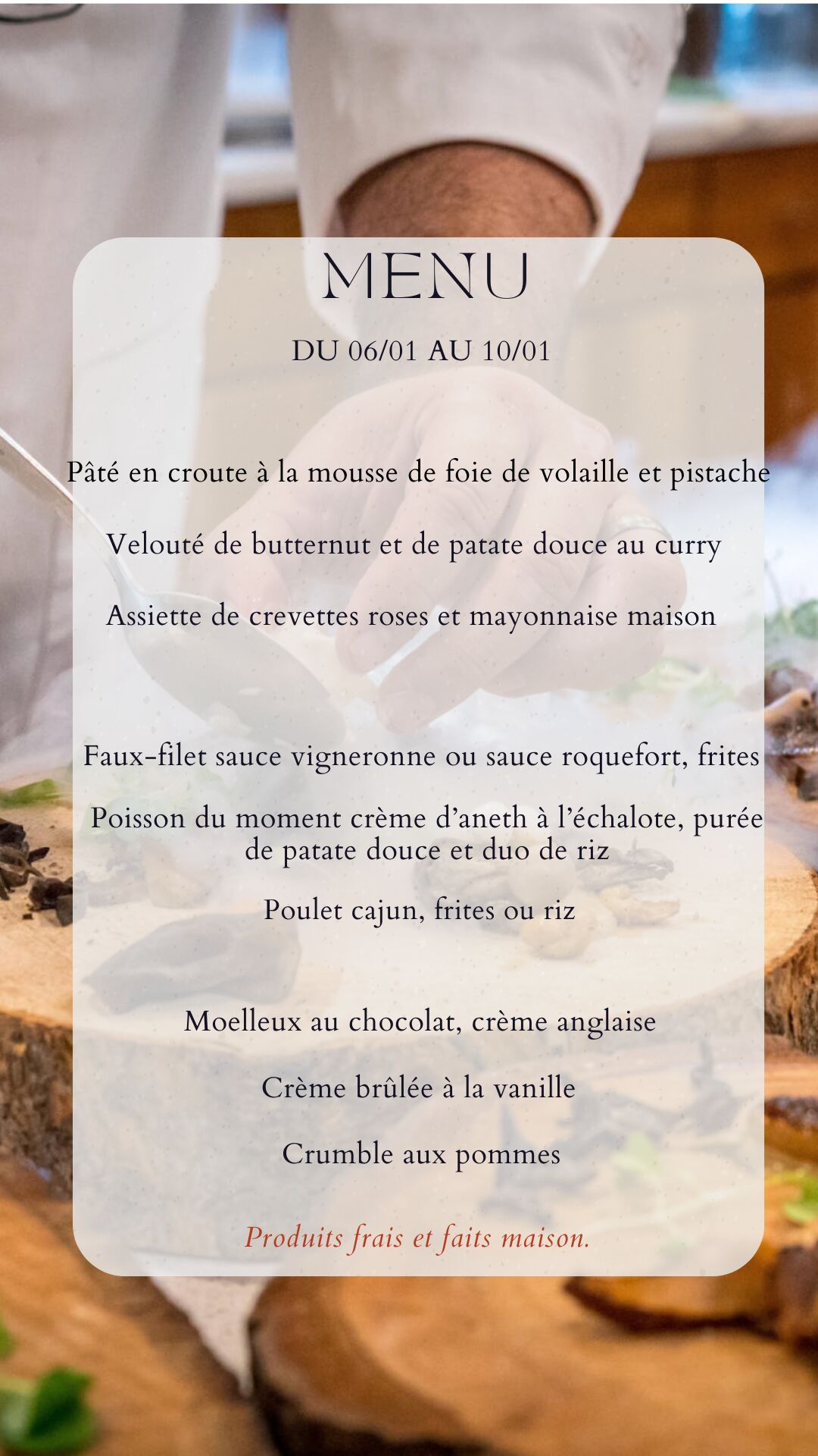 Menu du 06/01/26 au 10/01/26