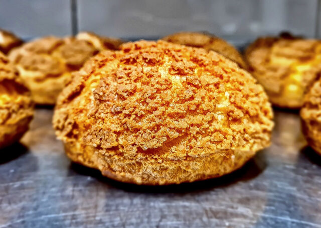 Notre chou façon Paris-Brest
Mousse praliné - Praliné coulant 