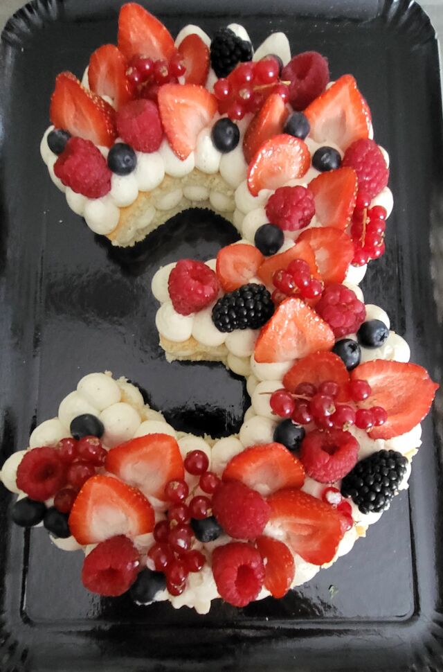 Number cake 3 Fruits rouges 