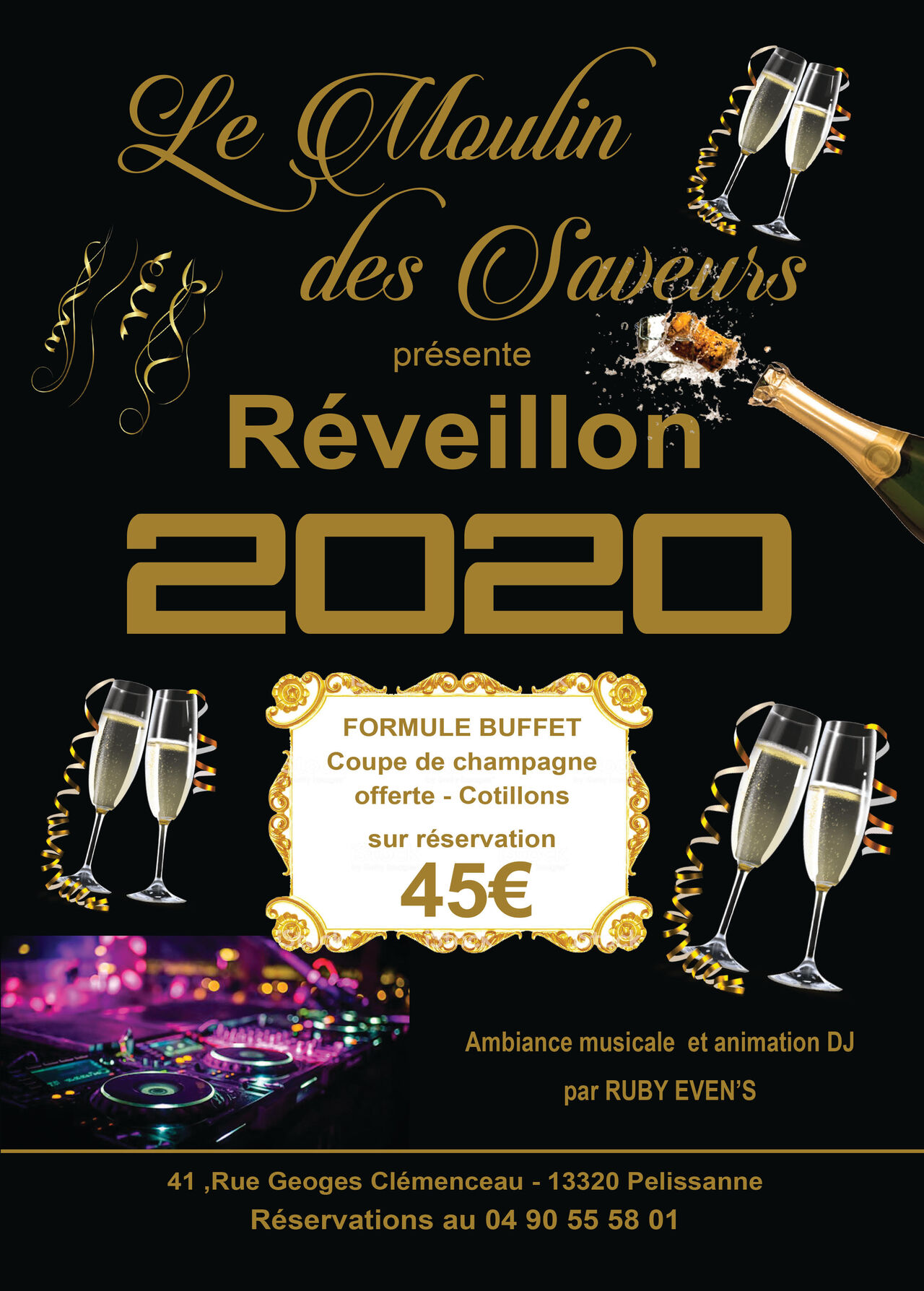 QU'AVEZ VOUS PRÉVU POUR LE JOUR DE L'AN ?
NOUS ON SAIT !!
POUR CETTE OCCASION, LE RESTAURANT DES SAVEURS VOUS PRÉSENTE 