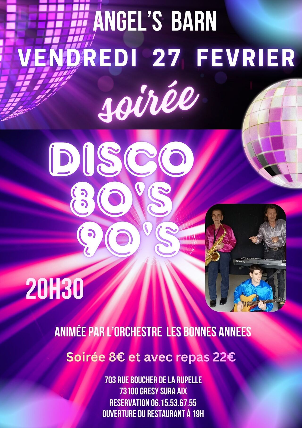 VENDREDI 27 FEVRIER : SOIREE DISCO 80'S 90'S 2000