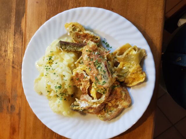 Maultaschen gebacken in Ei 