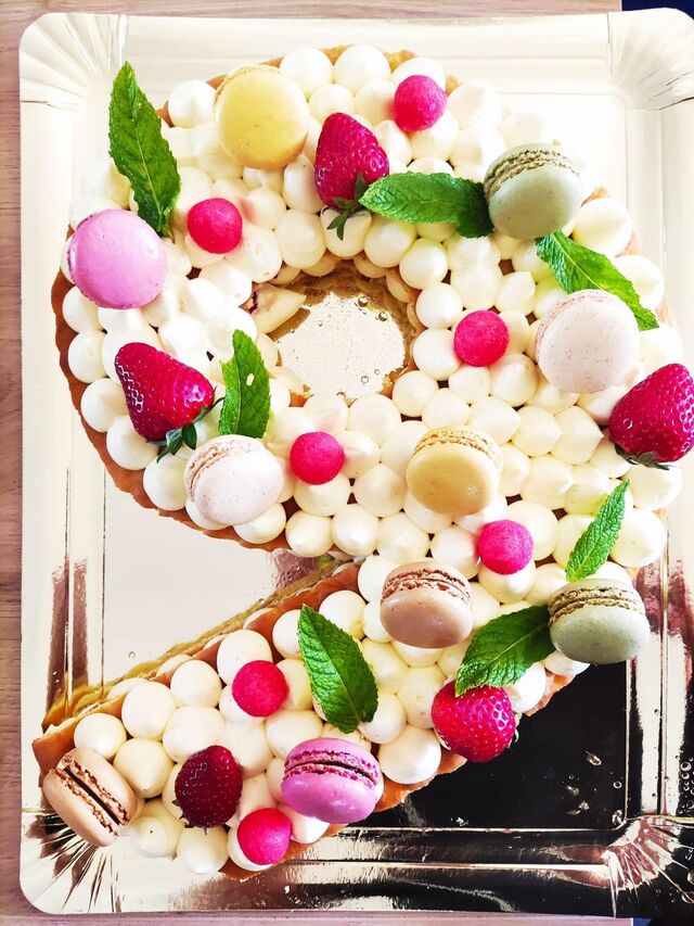 Number cake, Framboisier 