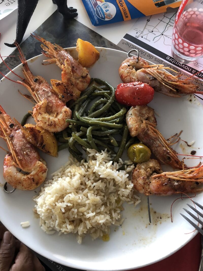 suggestion : brochettes de crevettes