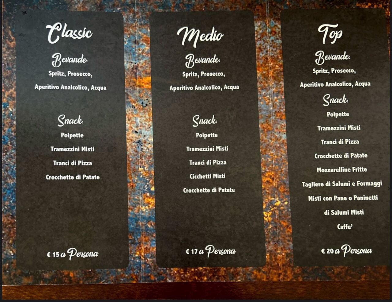 MENù LAUREE E COMPLEANNI