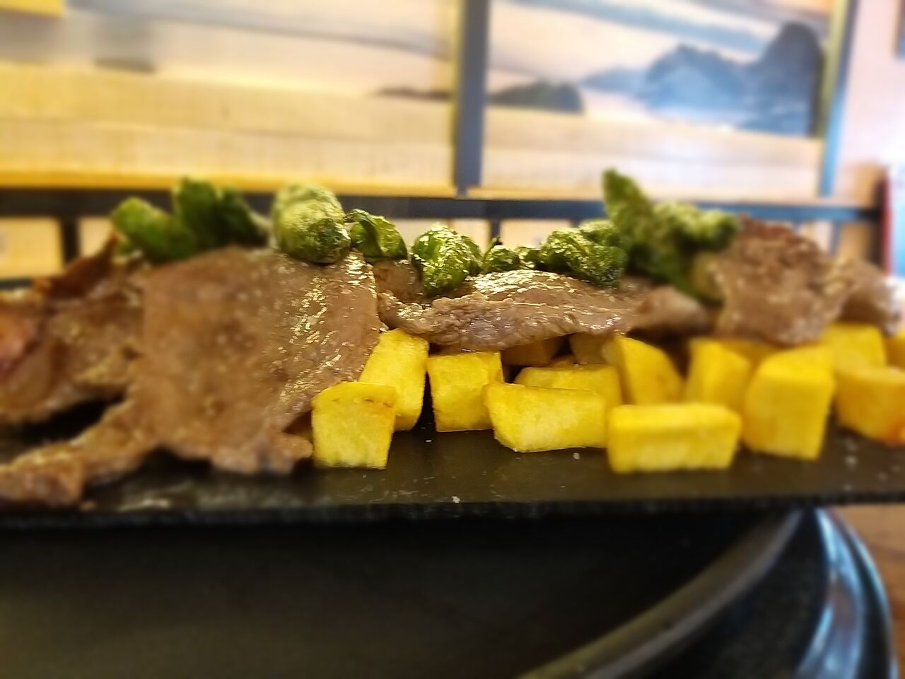 Croca pimientos y patatas