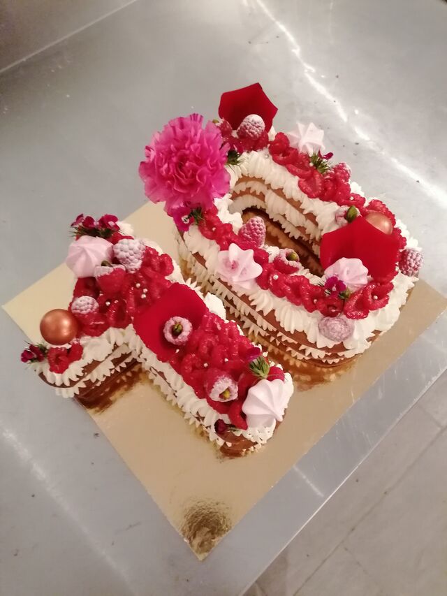 Number cake 10 framboise 