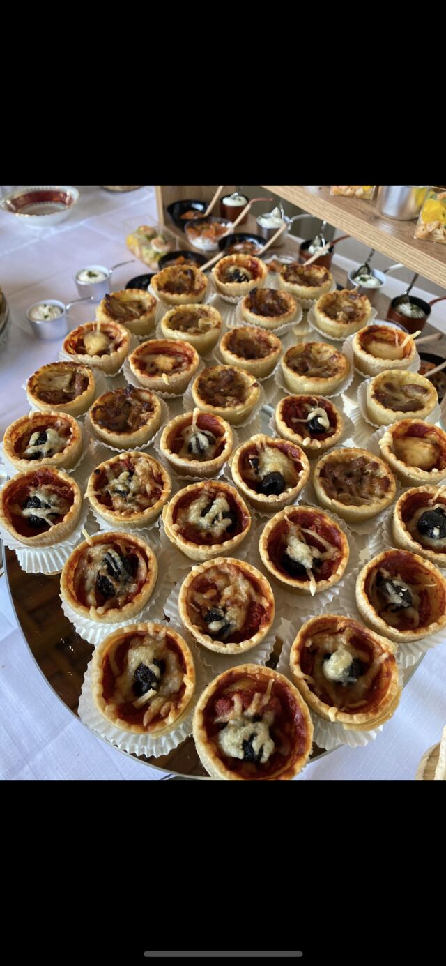 mini pizza, mini quiche lorraine, mini quiche poulet