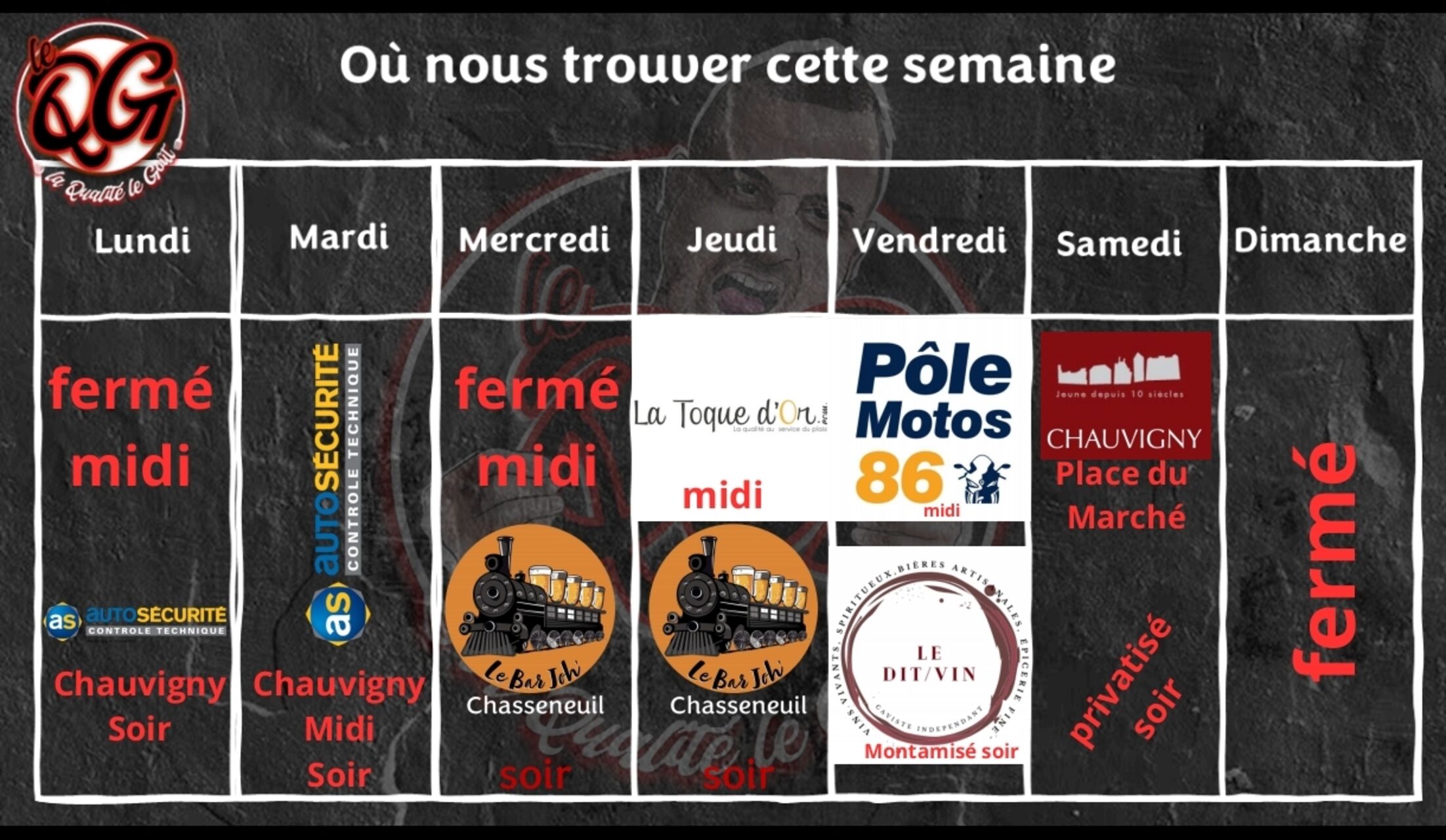 Planning du 9 mars au 14 mars