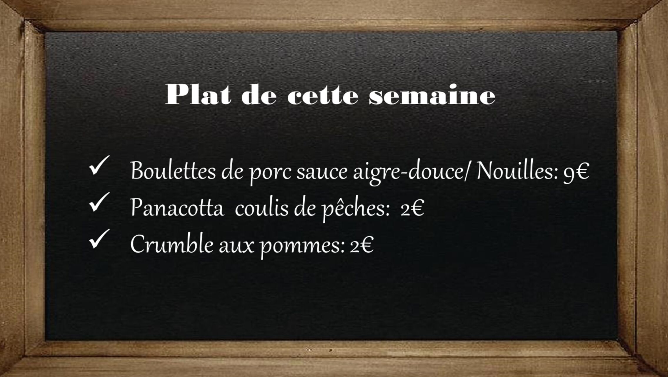 Plat de cette semaine