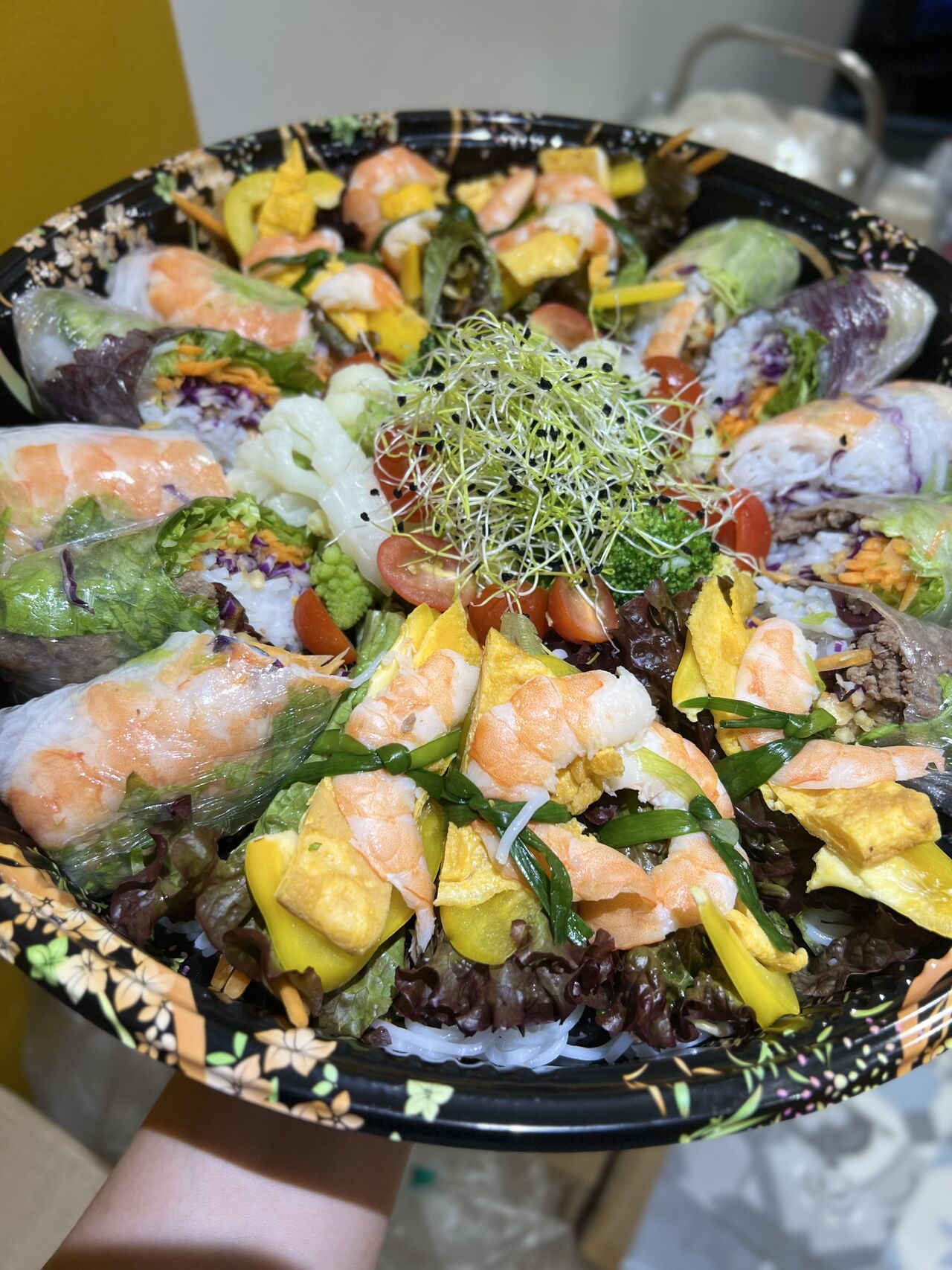 Plateau des frais rouleaux printemps