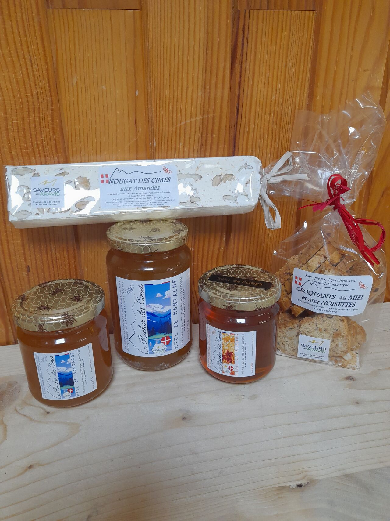 séléction de produits au Miel apiculteur Les ruchers des Cîmes Les Clefs (74)