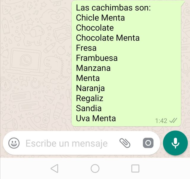 Sabores de las cachimbas.