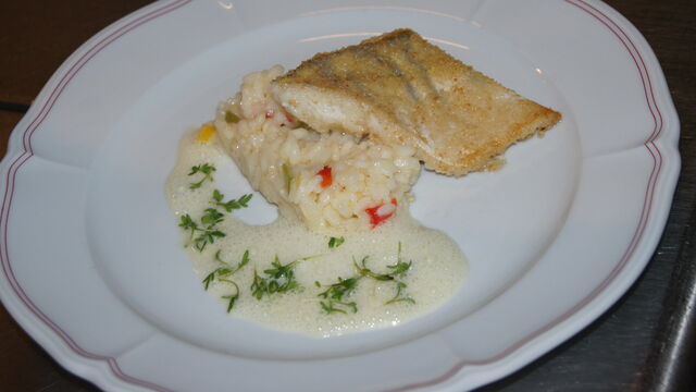 Zanderfilet auf Paprikarissoto