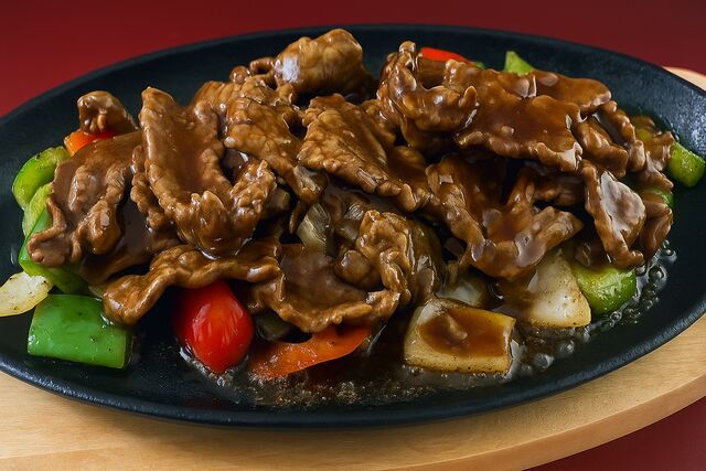 Filet de bœuf sur plaque de fer chauffée