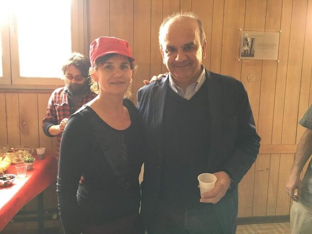 La nostra barista Lize con l'ex sindaco di Piacenza Paolo Dosi